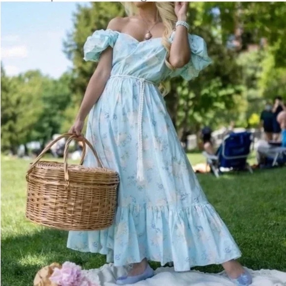Loveshack fancy x target Floral Off-Shoulder Maxi Dress